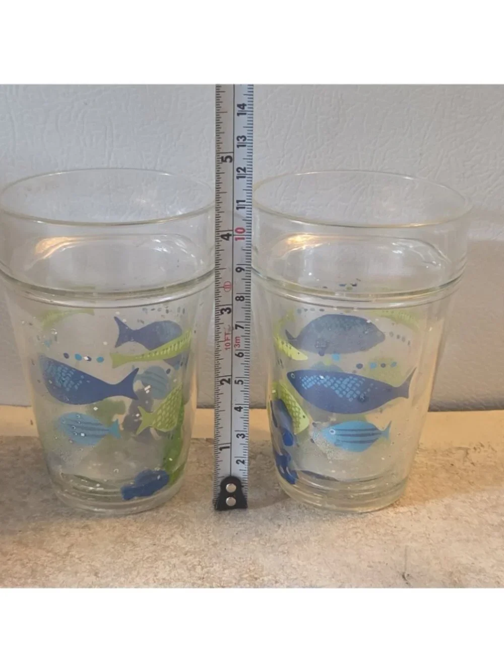 2 Small Thermal Tumblers Juice Glasses Fish Design Plastic Child's